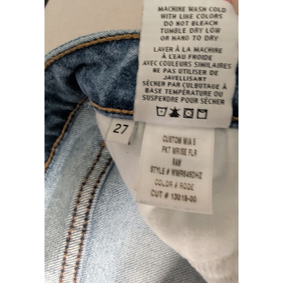 Hudson Womens 27 Light Wash Distressed Patchwork Flare Ultra Soft Jeans Raw Hem - Picture 14 of 16